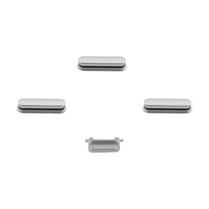 Tasten-Set (Lautstärke+ - , Lautlos, Power), passend für iPhone 6S Plus, silber