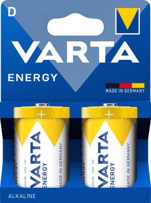 Varta Batterie Alkaline, Mono, D, LR20, 1,5V Energy, Retail Blister (2-Pack)
