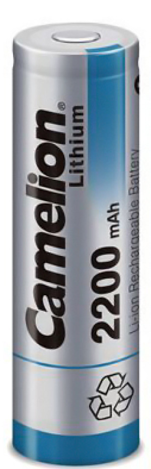 Akku-Zelle 18650 Li-Ionen Akku, 3.7V, 2200mAh, Abmessungen 64 x 18mm