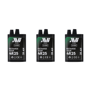 Bundle 3 x AVIakku Blockbatterie 4R25 / 25 Ah für Warnleuchten