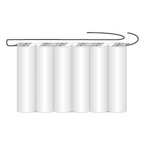 Akkupack für Notbeleuchtung 7.2V, F1x6 Saft, C (Baby), VNT C mit Kabel, 2.5Ah, Ni-Cd