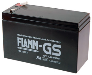 Blei-Akku Fiamm FG20722, mit VDS-Zulassung, 6,3 mm Faston Anschluss, 12 Volt, 7,2 Ah