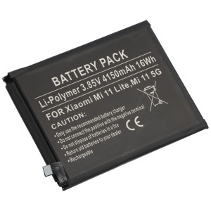 Akku passend für Xiaomi Mi 11 Lite, Mi 11 5G, Li-Polymer, 3,84V, 4150mAh