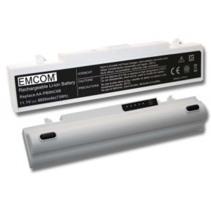 Hochleistungs-Akku für SAMSUNG NPP580, wie AA-PB9NC6B, AA-PB9NC5B, 6600mAh, weiß