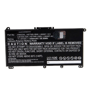 Akku für HP 250 G9, 255 G8, 15-eg, 15-eh, 17-cp, Pavilion 15-EG0000, wie HSTNN-IB90, 11,34 V, 3,4 Ah