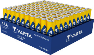 Varta Batterie Alkaline, Micro, AAA, LR03, 1,5V Longlife Power, Tray (100-Pack)