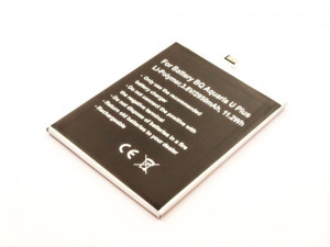 Akku für BQ Aquaris U, Aquaris U Lite, Aquaris U Plus, wie 3080, 2950 mAh, 3.8V, Lithium Polymer
