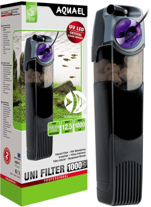AQUAEL UniFilter 1000 UV - Filtr wewnętrzny z gąbką, ceramiką i lampą UV do akwarium