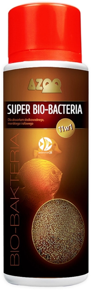 AZOO 11in1 Super Bio-Bacteria 120ml - Wielozadaniowy preparat bakteryjny (biostarter), naturalnie rozkłada związki organiczne, amoniak(NH3), azotyny