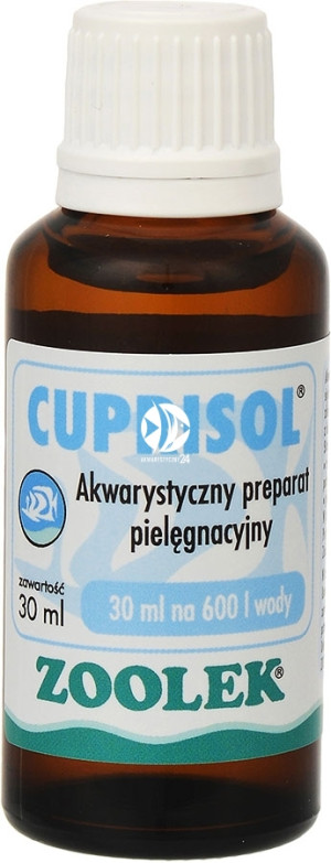 ZOOLEK Cuprisol 30ml - Preparat na pleśń i oodinozę w akwarium słodkowodnym i morskim