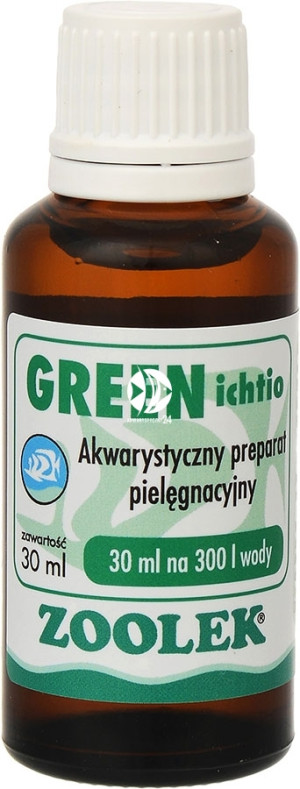 ZOOLEK Green Ichtio 30ml - Preparat na ospę rybią (kulorzęska)
