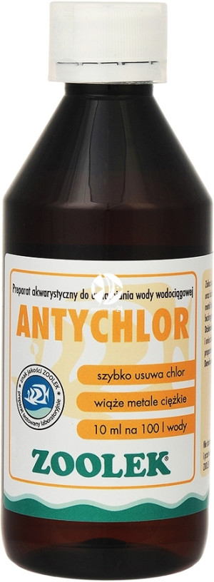 ZOOLEK Antychlor 250ml - Uzdatniacz, usuwa chlor
