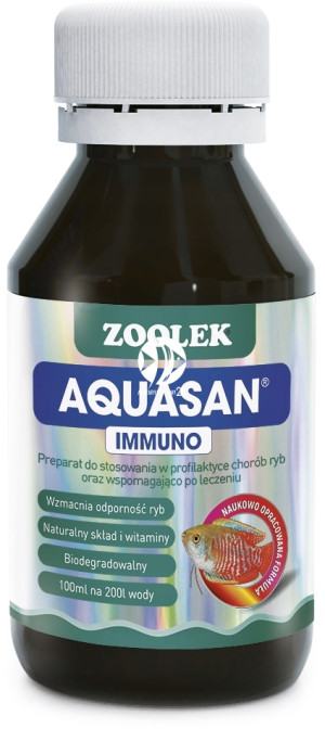 ZOOLEK Aquasan Immuno 100ml - Preparat witaminowy na choroby ryb