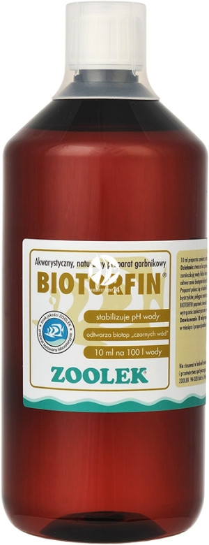 ZOOLEK Biotorfin 1000ml - Odwzorowuje czarne wody, wzbogacony w garbniki