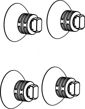 AQUAEL Przyssawka D=36 Mm Amortyzator 4 Szt. - Zestaw przyssawek do Circulator 1000, 1500, 2000/Turbo 1000, 1500, 2000