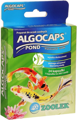 ZOOLEK Algocaps Pond - 24 Kapsułki - Tabletki na glony do oczka wodnego