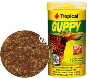 TROPICAL Guppy 250ml/50g - Pokarm dla gupików i innych ryb żyworodnych