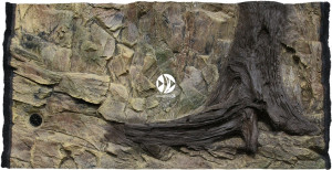 ATG Tło Standard 100x60 cm - Tło uniwersalne do akwarium, zawiera motywy skał i korzeni