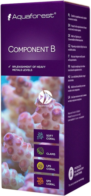 AQUAFOREST Component B 250ml - Przeznaczony jest do uzupełniania metali ciężkich w akwarium morskim