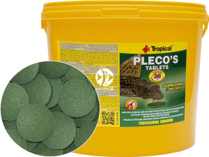 TROPICAL Pleco's Tablets 3kg/5L - Pokarm ze spiruliną i dodatkiem drewna dębowego dla dużych zbrojników
