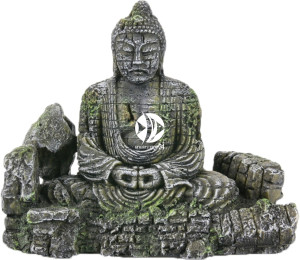 AQUA DELLA Buddha L - Ręcznie malowany medytujący budda do akwarium