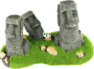 AQUA DELLA Moai - Ozdoba przedstawiająca 3 posągi z Wyspy Wielkanocnej do akwarium