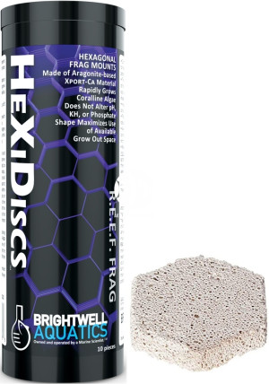BRIGHTWELL AQUATICS Xport-Ca R.E.E.F. HeXiDiscs - 1.00x1.75x0.50 cala, ceramiczna podstawka pod koralowce