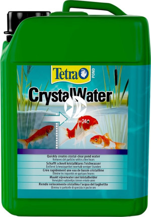 TETRA Pond Crystal Water 3L - Środek błyskawicznie usuwający zmętnienie i widoczne dla oczu zanieczyszczenia w oczku wodnym.