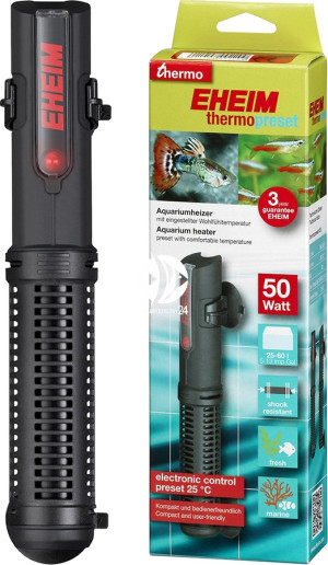 EHEIM ThermoPreset 50 - Grzałka do akwarium o stałej temperaturze 25°C.