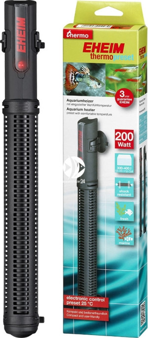 EHEIM ThermoPreset 200 - Grzałka do akwarium o stałej temperaturze 25°C.