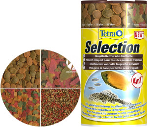 TETRA Selection 100ml - 4 rodzaje pokarmów dla ryb z różnych stref akwarium.