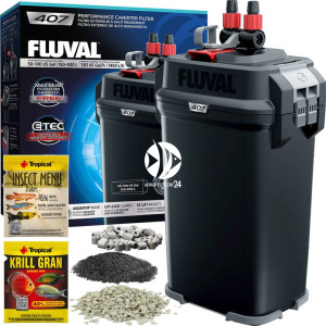 FLUVAL Filtr Kubełkowy 407 - Filtr zewnętrzny + media filtracyjne