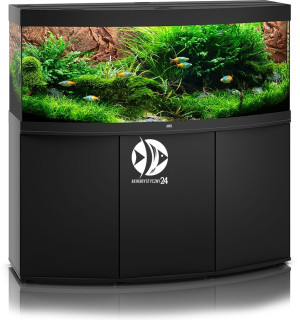 JUWEL Vision 450 LED (2x belka) Czarny + Szafka - Zawiera: Wyposażone akwarium z oświetleniem LED, szafka