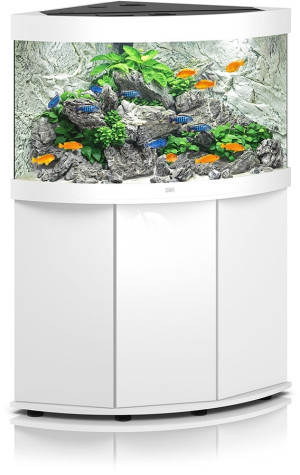 JUWEL Trigon 190 LED Biały + Szafka - Zawiera: Wyposażone akwarium z oświetleniem LED, szafka