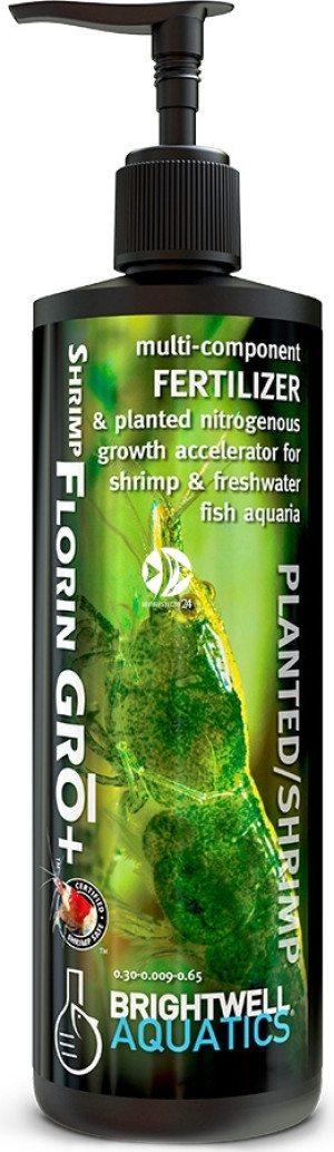 BRIGHTWELL AQUATICS Shrimp FlorinGro + 125ml - Wieloskładnikowy nawóz i azotowy akcelerator wzrostu roślin do krewetkarium i akwarium słodkowodne