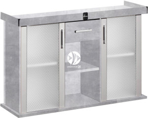 DIVERSA Szafka Modern 120x50x77cm Beton - Szafka pod akwarium ze szklanymi drzwiami w 11 kolorach do wyboru