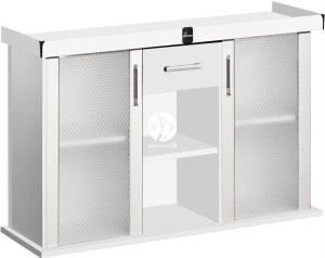 DIVERSA Szafka Modern 160x60x77cm Biały - Szafka pod akwarium ze szklanymi drzwiami w 11 kolorach do wyboru