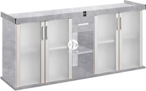 DIVERSA Szafka Modern 200x60x77cm Beton - Szafka pod akwarium ze szklanymi drzwiami w 11 kolorach do wyboru