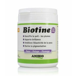 Biotine avec zinc beauté du poil chien chat anibio