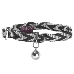 Collier pour chat chevron noir par bobby
