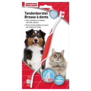 Brosse à dents à deux têtes chien et chat beaphar