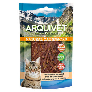 Lamelles canard crevettes light 50 g arquivet