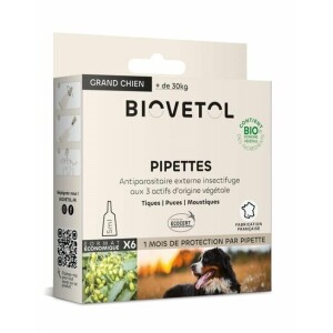 Pipettes insectifuges bio grand chien par 6 de biovétol