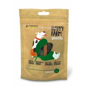 Snacks poulet avec epinard happy farm 80 g par croci
