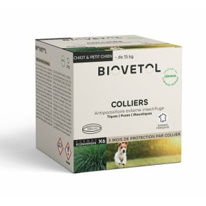 Pack économique 6 colliers insectifuges petit chien biovétol