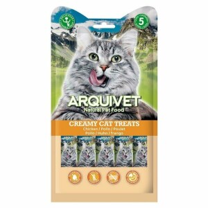 Snacks naturels crémeux pour chat au poulet 5 x 14 g arquivet