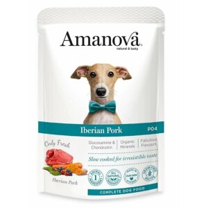 Pâtée naturelle pour chien sans céréales porc ibérique 12 x 100 g amanova