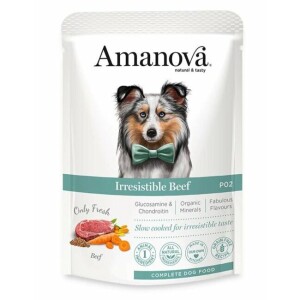 Pâtée naturelle pour chien sans céréales boeuf frais 12 x 100 g amanova