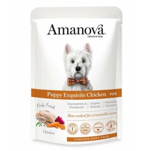 Pâtée naturelle pour chiot sans céréales poulet frais 12 x 100 g amanova