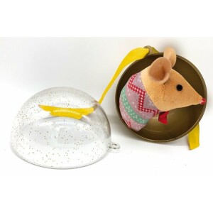 Boule de noël avec jouet souris pour chat par croci